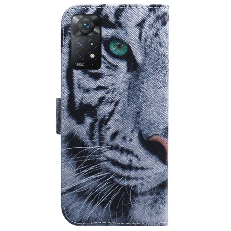 Custodia in pelle Xiaomi Redmi Note 11 Pro / 11 Pro 5G Faccia Da Tigre