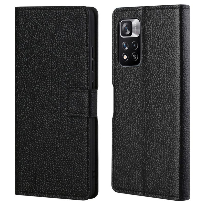 Custodia in pelle Xiaomi Redmi Note 11 Pro / 11 Pro 5G Grano Di Litchi