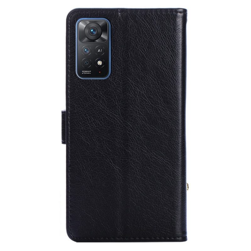 Custodia in pelle Xiaomi Redmi Note 11 Pro / 11 Pro 5G Portamonete Frontale E Cordino