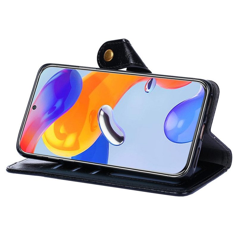 Custodia in pelle Xiaomi Redmi Note 11 Pro / 11 Pro 5G Portamonete Frontale E Cordino