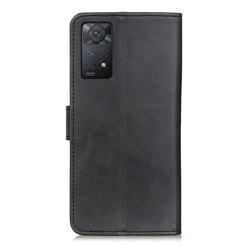 Custodia in pelle Xiaomi Redmi Note 11 Pro / 11 Pro 5G Retro Effetto Pelle Opaca