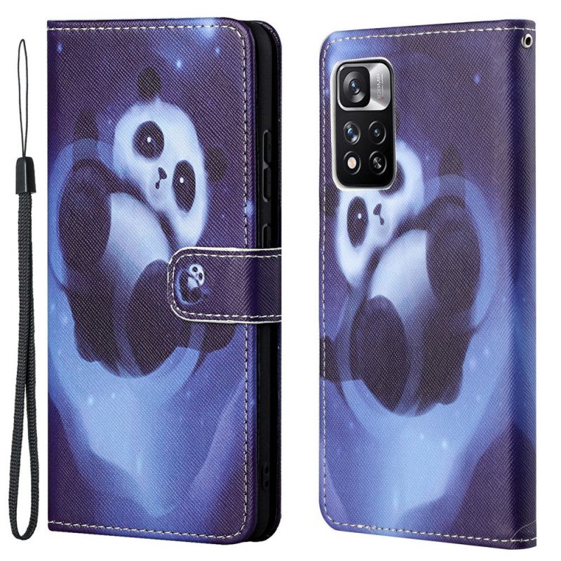 Custodia in pelle Xiaomi Redmi Note 11 Pro / 11 Pro 5G Spazio Panda