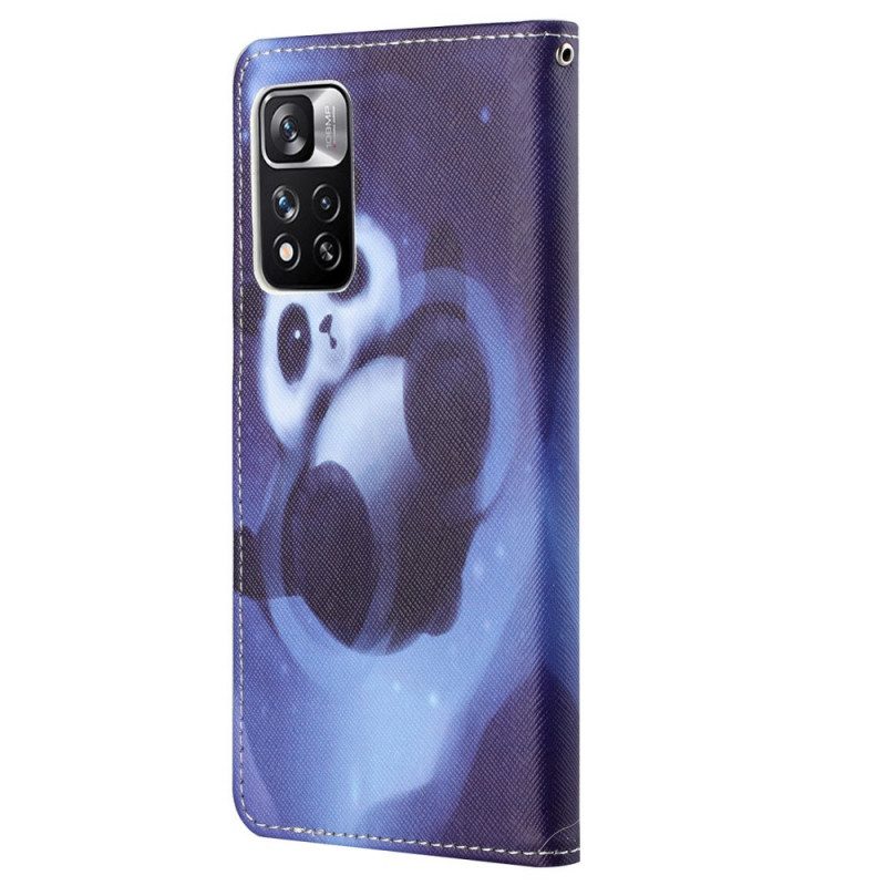 Custodia in pelle Xiaomi Redmi Note 11 Pro / 11 Pro 5G Spazio Panda