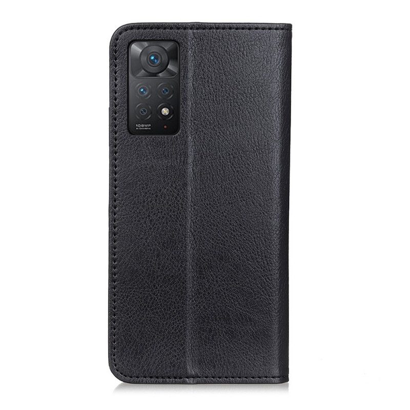 Folio Cover Xiaomi Redmi Note 11 Pro / 11 Pro 5G Custodia in pelle Crosta Di Cuoio Litchi