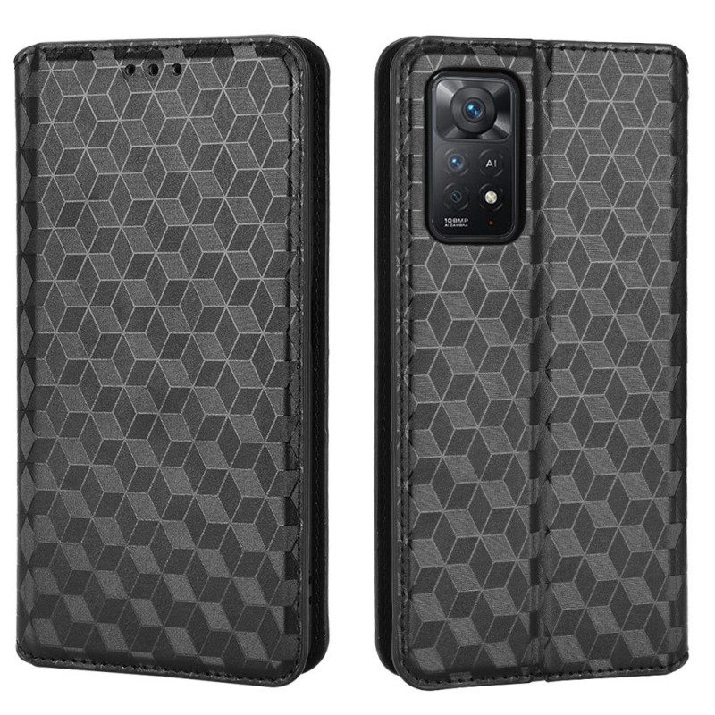 Folio Cover Xiaomi Redmi Note 11 Pro / 11 Pro 5G Custodia in pelle Effetto Pelle Diamante 3d