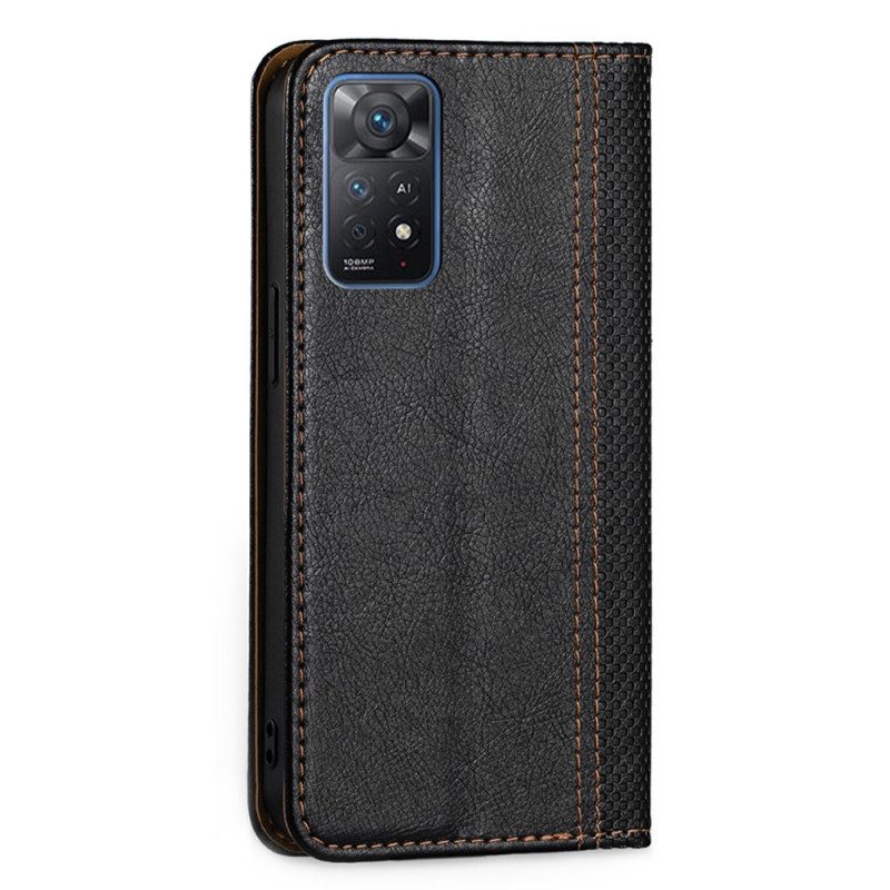 Folio Cover Xiaomi Redmi Note 11 Pro / 11 Pro 5G Custodia in pelle Effetto Pelle Martellata