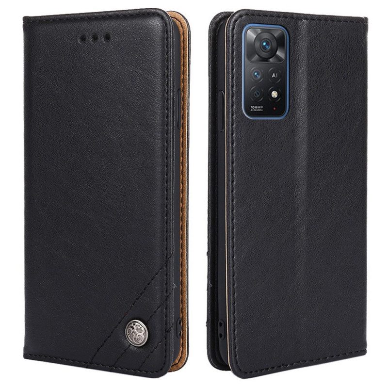 Folio Cover Xiaomi Redmi Note 11 Pro / 11 Pro 5G Custodia in pelle Rivetto In Pelle Stile