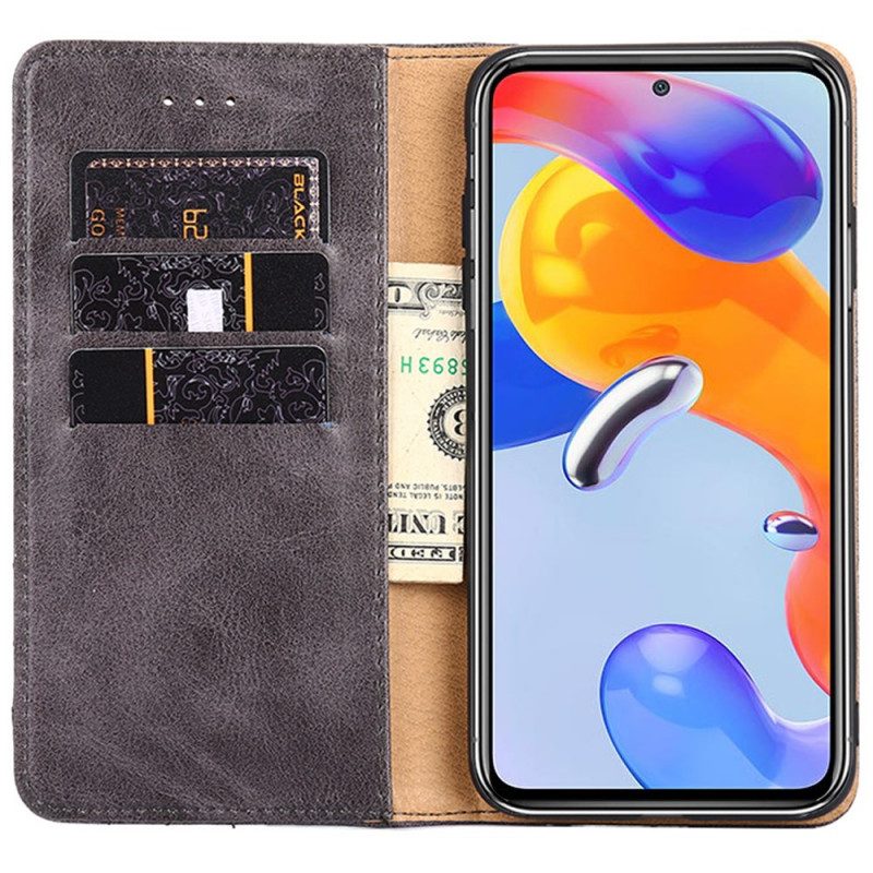 Folio Cover Xiaomi Redmi Note 11 Pro / 11 Pro 5G Custodia in pelle Rivetto In Pelle Stile