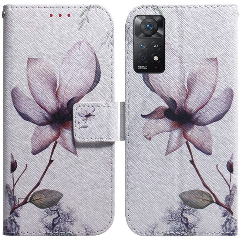 Folio Cover Xiaomi Redmi Note 11 Pro / 11 Pro 5G Fiore Rosa Polveroso