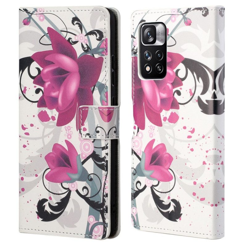 Folio Cover Xiaomi Redmi Note 11 Pro / 11 Pro 5G Fiori Tropicali