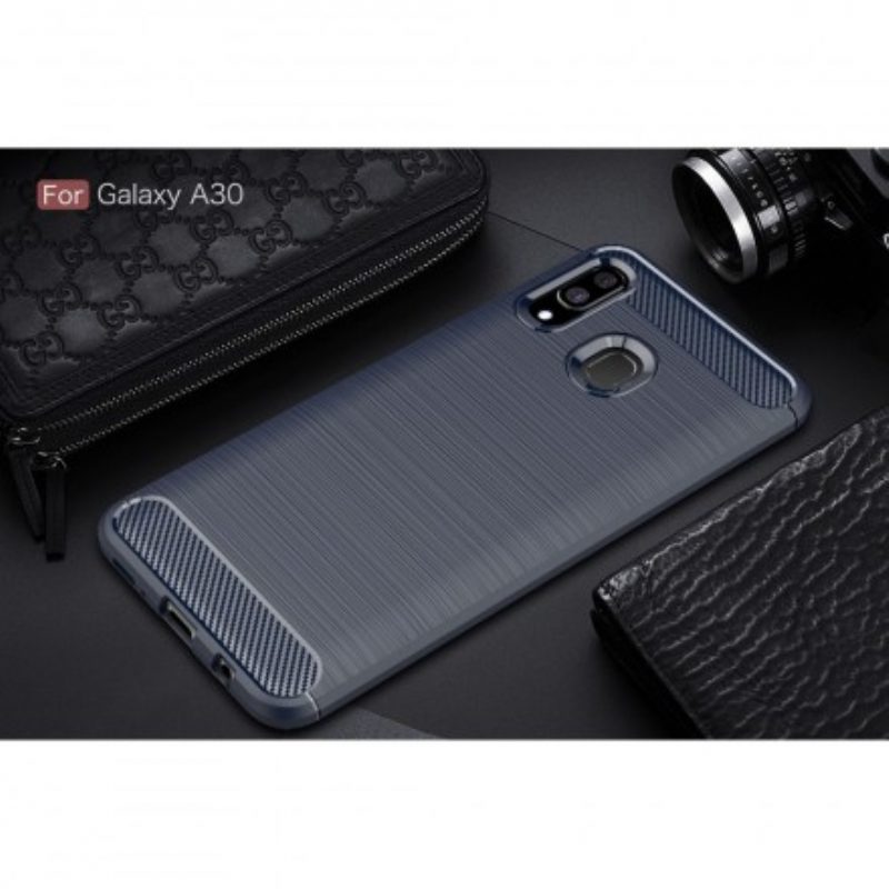 Cover Samsung Galaxy A30 Fibra Di Carbonio Spazzolata