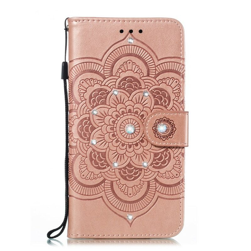 Custodia in pelle Samsung Galaxy A30 Mandala E Diamanti