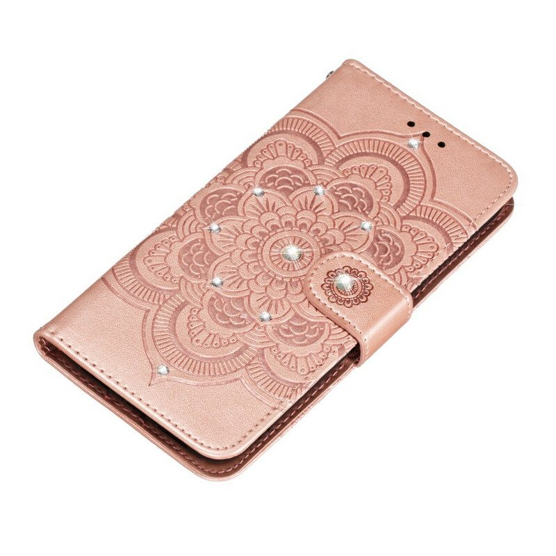 Custodia in pelle Samsung Galaxy A30 Mandala E Diamanti