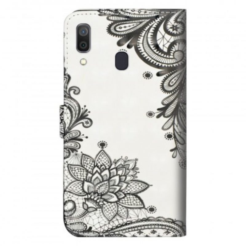 Custodia in pelle Samsung Galaxy A30 Pizzo Elegante