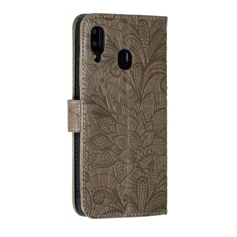 Folio Cover Samsung Galaxy A30 Cinturino Fiori Tribali