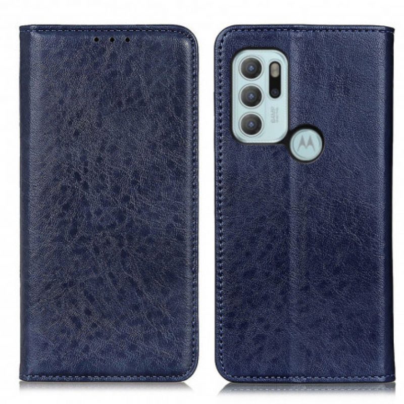 Folio Cover Moto G60S Custodia in pelle Crosta Di Pelle Testurizzata