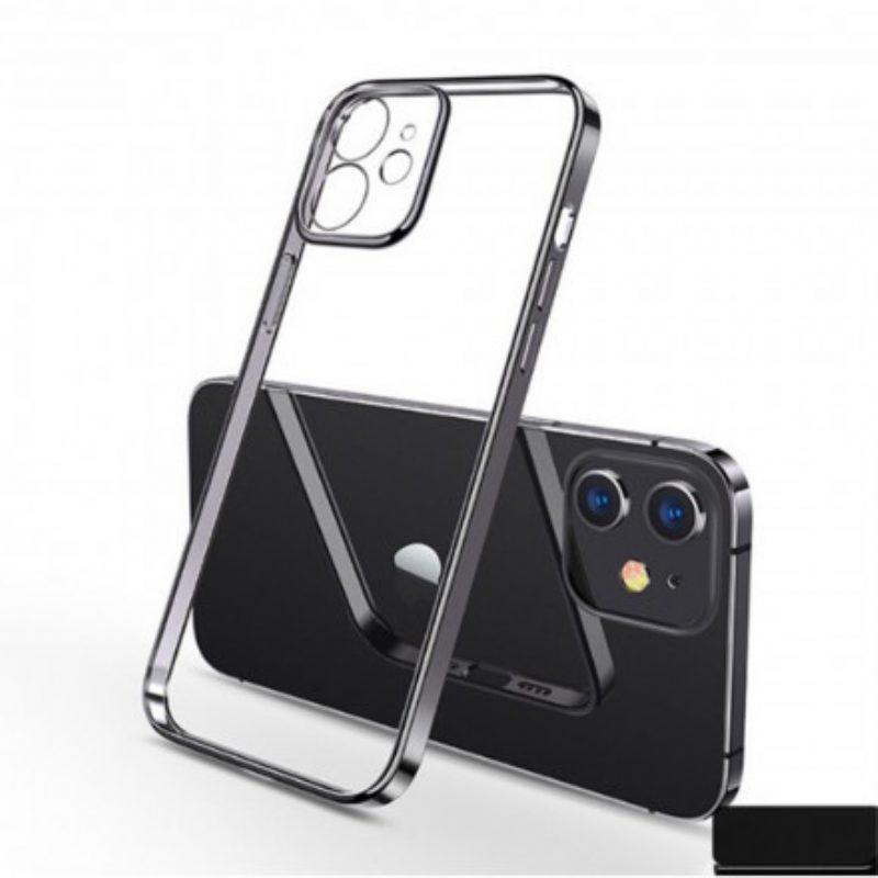 Cover iPhone 11 Bordi Stile Metallo Trasparente Sulada