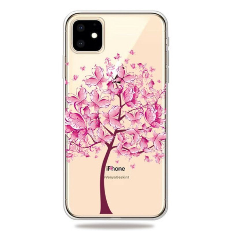 Cover iPhone 11 Cima Dell'albero Rosa