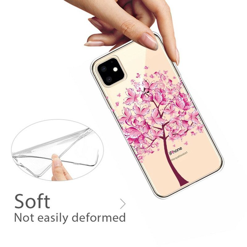 Cover iPhone 11 Cima Dell'albero Rosa