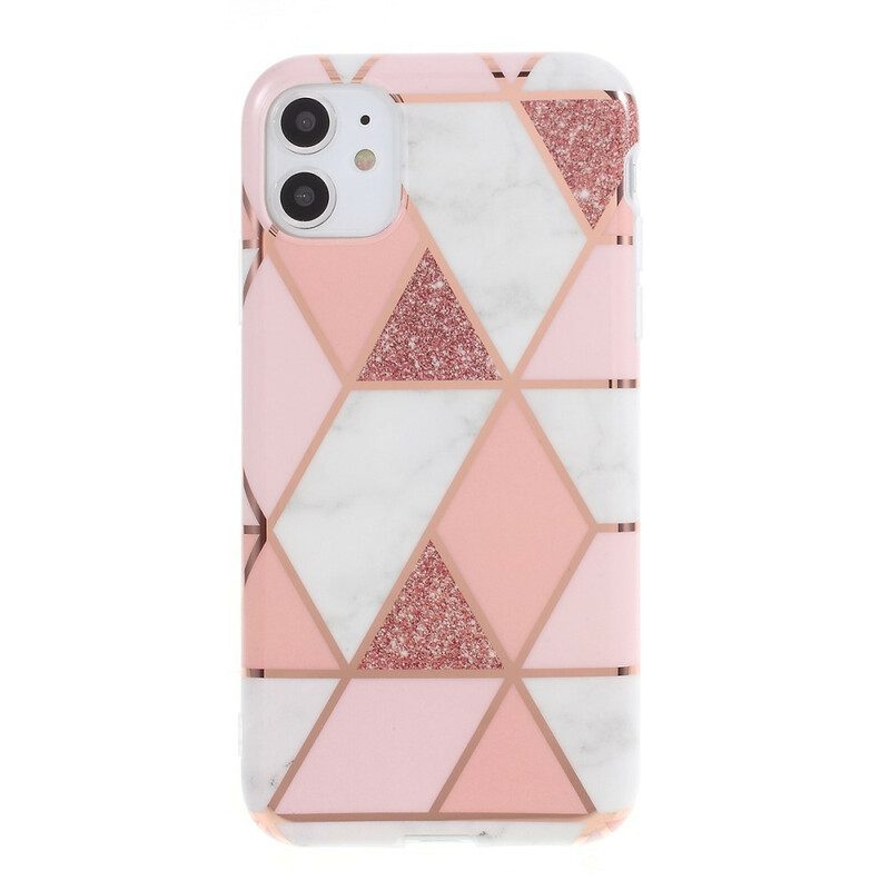 Cover iPhone 11 Marmo Geometria Colorata