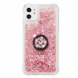 Cover iPhone 11 Paillettes Con Supporto Ad Anello