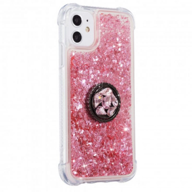 Cover iPhone 11 Paillettes Con Supporto Ad Anello