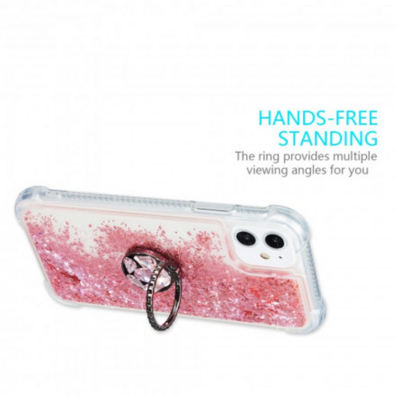 Cover iPhone 11 Paillettes Con Supporto Ad Anello