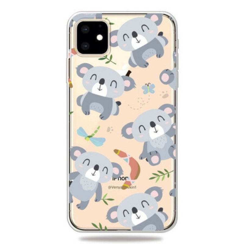 Cover iPhone 11 Simpatici Koala Grigi