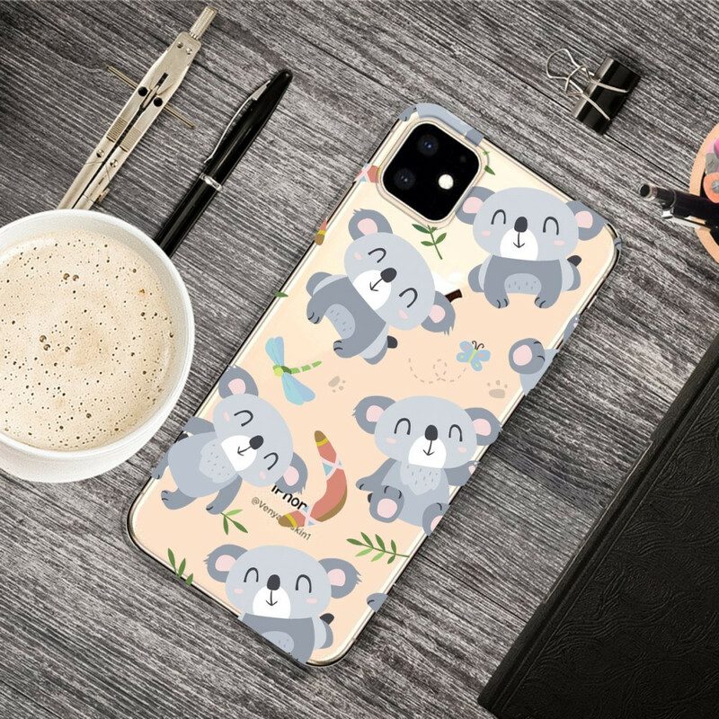 Cover iPhone 11 Simpatici Koala Grigi