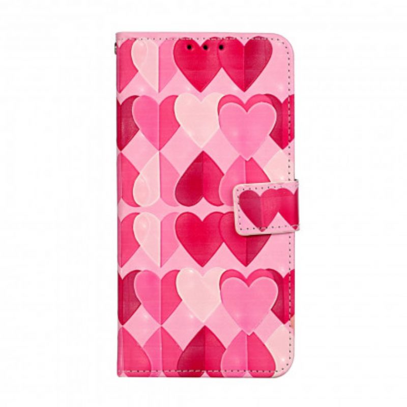 Custodia A Portafoglio iPhone 11 Cinturino Regolabile Con Cuori