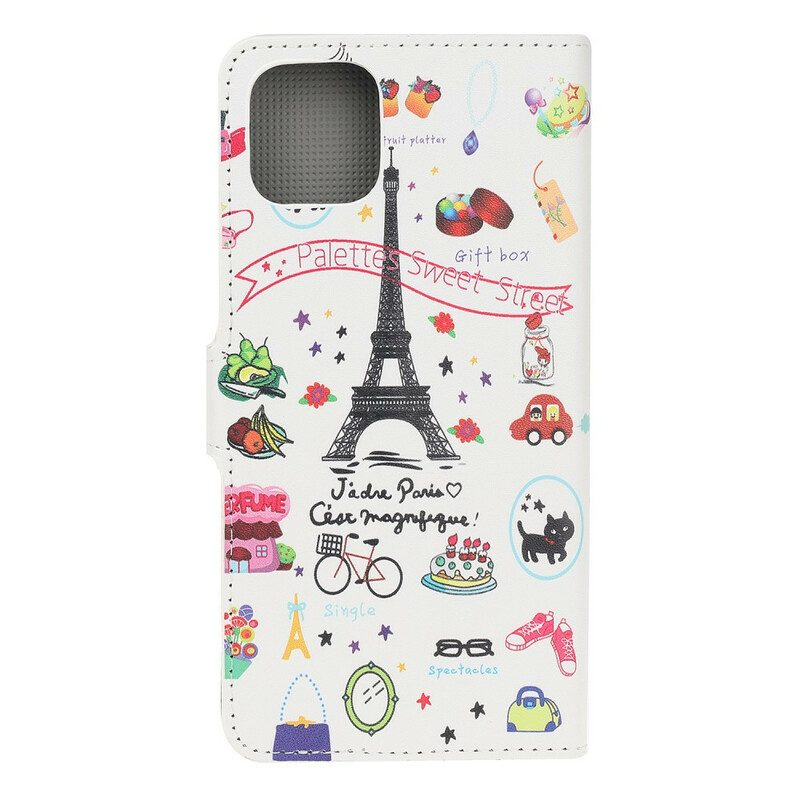 Custodia in pelle iPhone 11 Amo Parigi