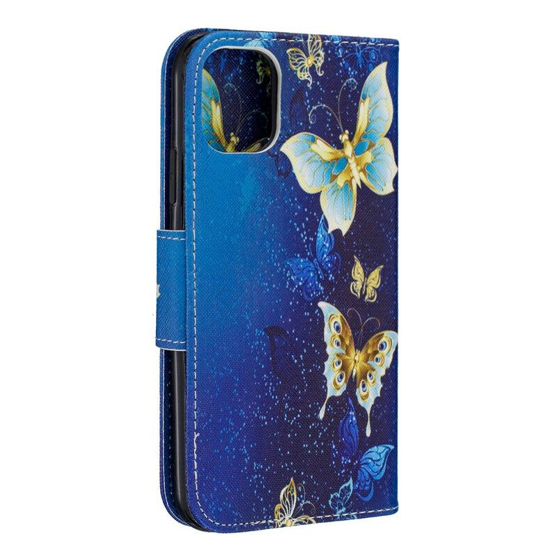 Custodia in pelle iPhone 11 Farfalle Incredibili