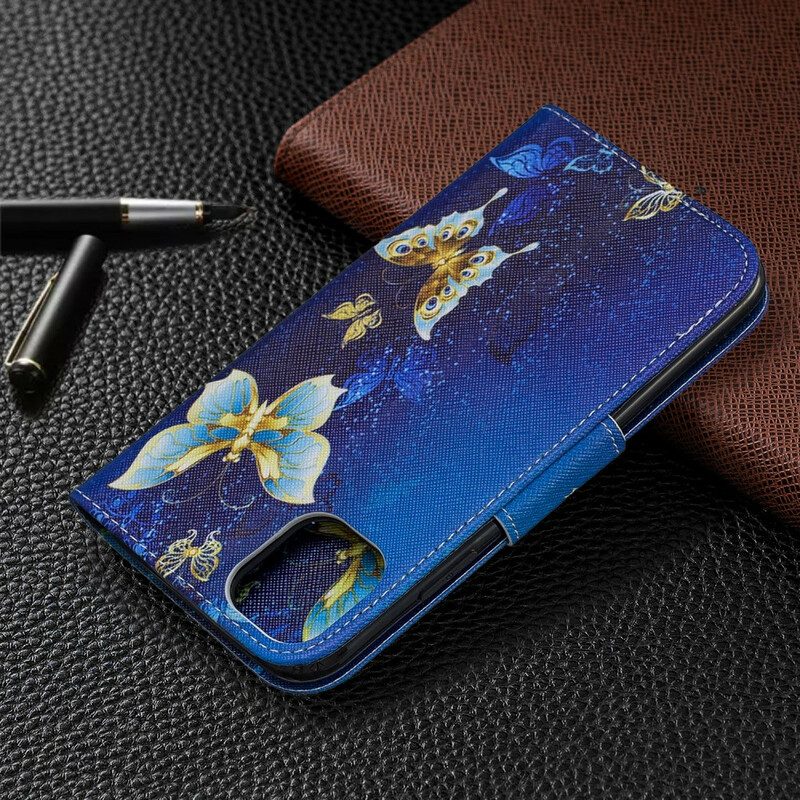 Custodia in pelle iPhone 11 Farfalle Incredibili