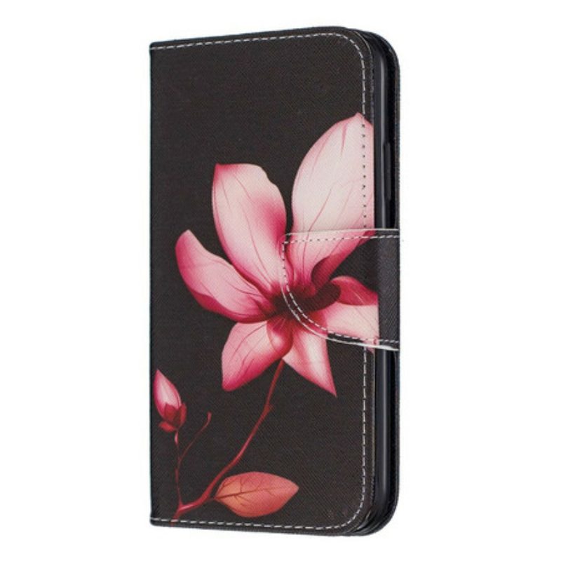 Custodia in pelle iPhone 11 Fiore Rosa