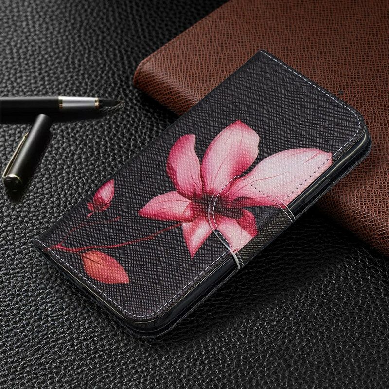 Custodia in pelle iPhone 11 Fiore Rosa