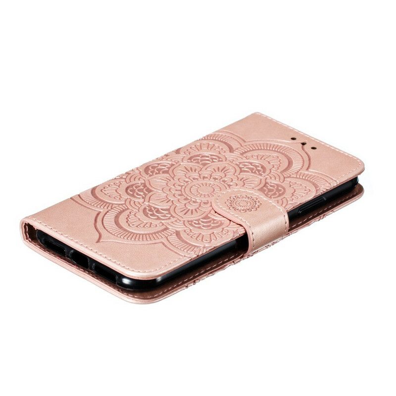 Custodia in pelle iPhone 11 Mandala Con Cinturino Completo