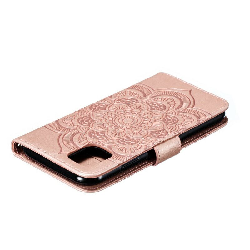 Custodia in pelle iPhone 11 Mandala Con Cinturino Completo