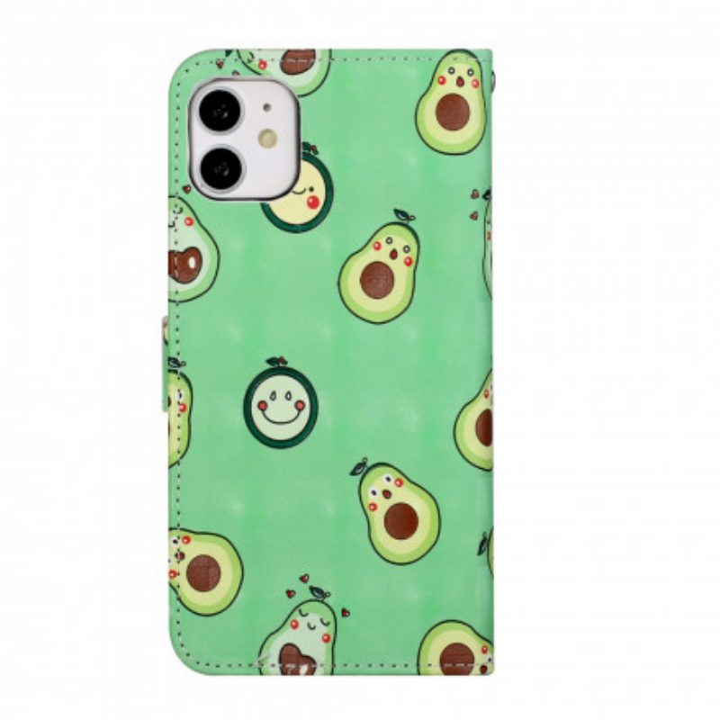 Folio Cover iPhone 11 Cinturino Regolabile In Avocado