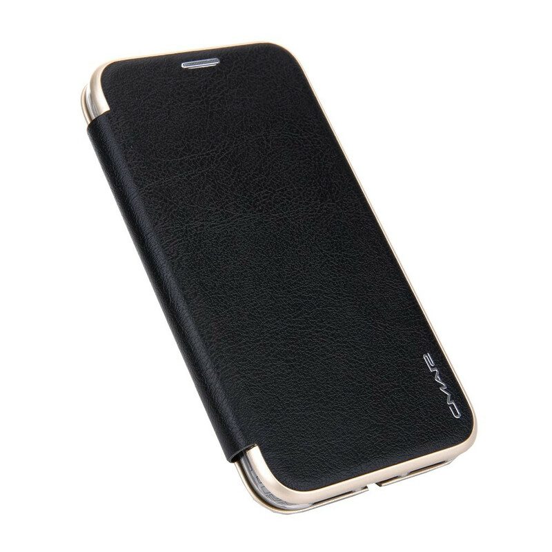 Folio Cover iPhone 11 Custodia in pelle Bordi Metallici In Ecopelle