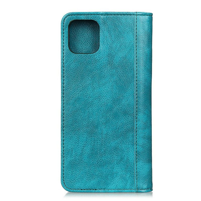 Folio Cover iPhone 11 Custodia in pelle Pelle Crosta Versione Colorata