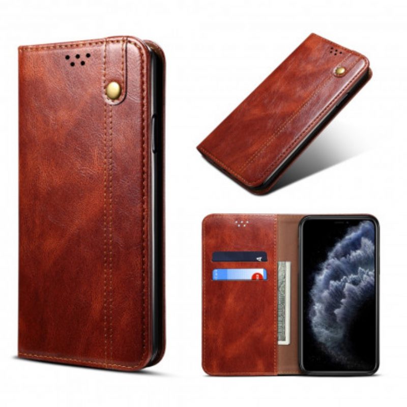 Folio Cover iPhone 11 Custodia in pelle Ecopelle Cerata