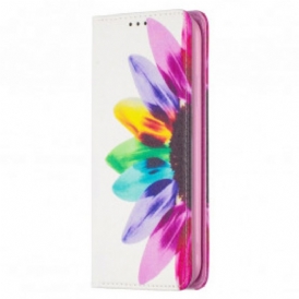 Folio Cover iPhone 11 Custodia in pelle Fiore Dell'acquerello