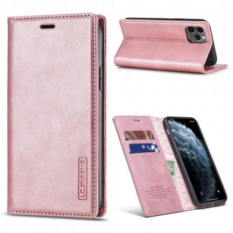 Folio Cover iPhone 11 Custodia in pelle Lc.imeeke Effetto Pelle