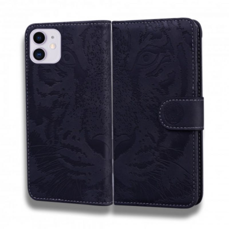 Folio Cover iPhone 11 Stampa Faccia Di Tigre