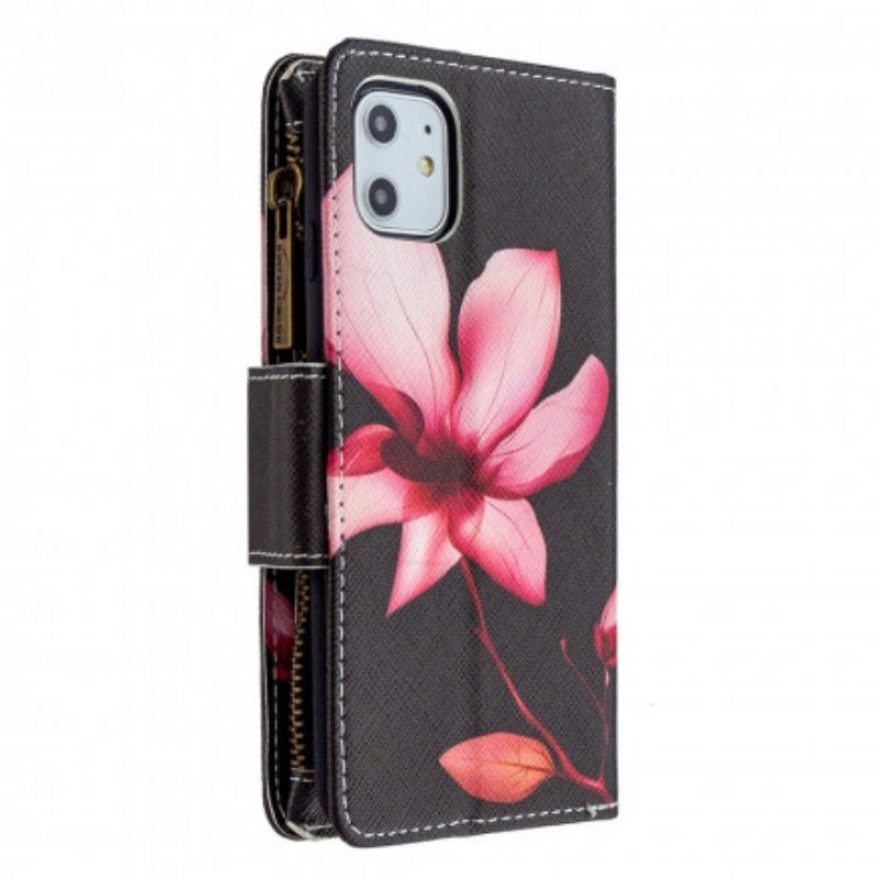 Folio Cover iPhone 11 Tasca Con Zip A Fiore