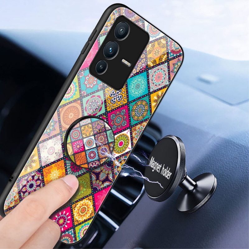 Cover Vivo V23 5G Supporto Magnetico Patchwork