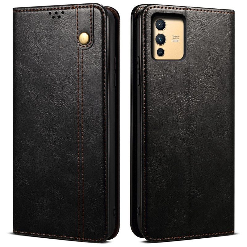 Folio Cover Vivo V23 5G Custodia in pelle Ecopelle Cerata