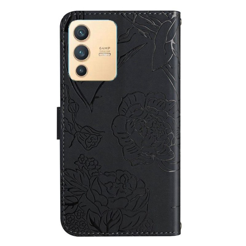 Folio Cover Vivo V23 5G Farfalla Con Cordino