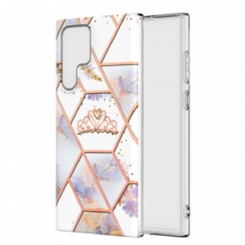 Cover Samsung Galaxy S22 Ultra 5G Corona Marmorizzata