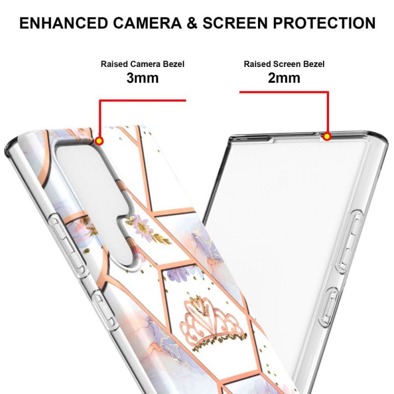 Cover Samsung Galaxy S22 Ultra 5G Corona Marmorizzata